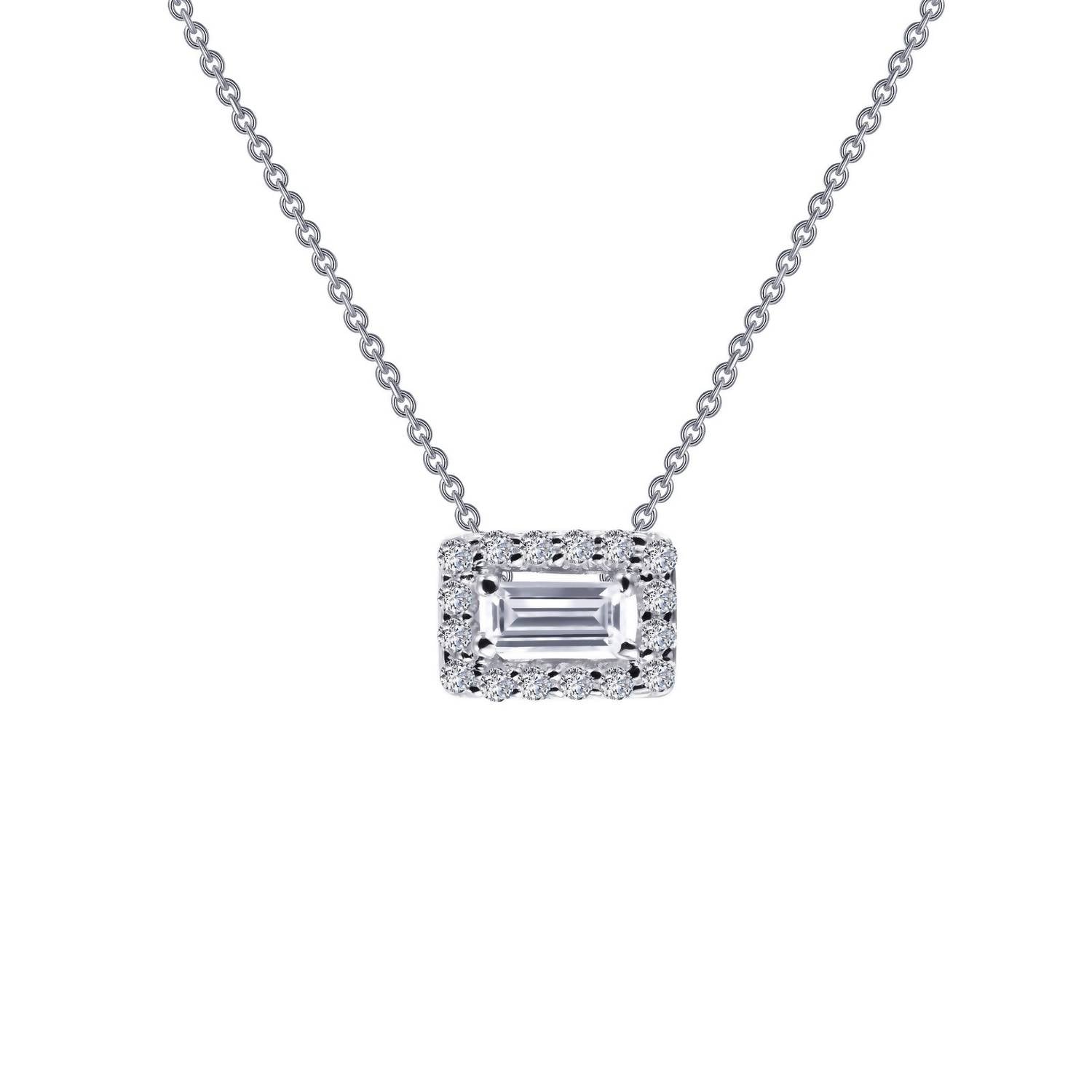 Lafonn - Women's Baguette Halo Necklace