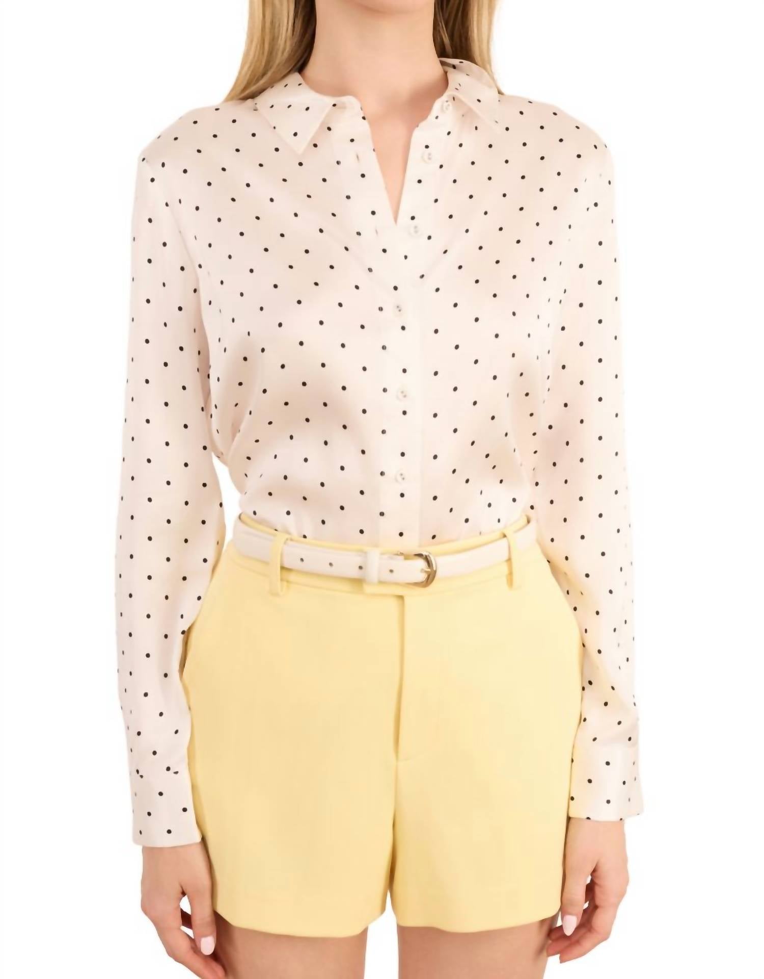 Cami NYC Crosby Blouse in pin dot - women's blouse - view 4