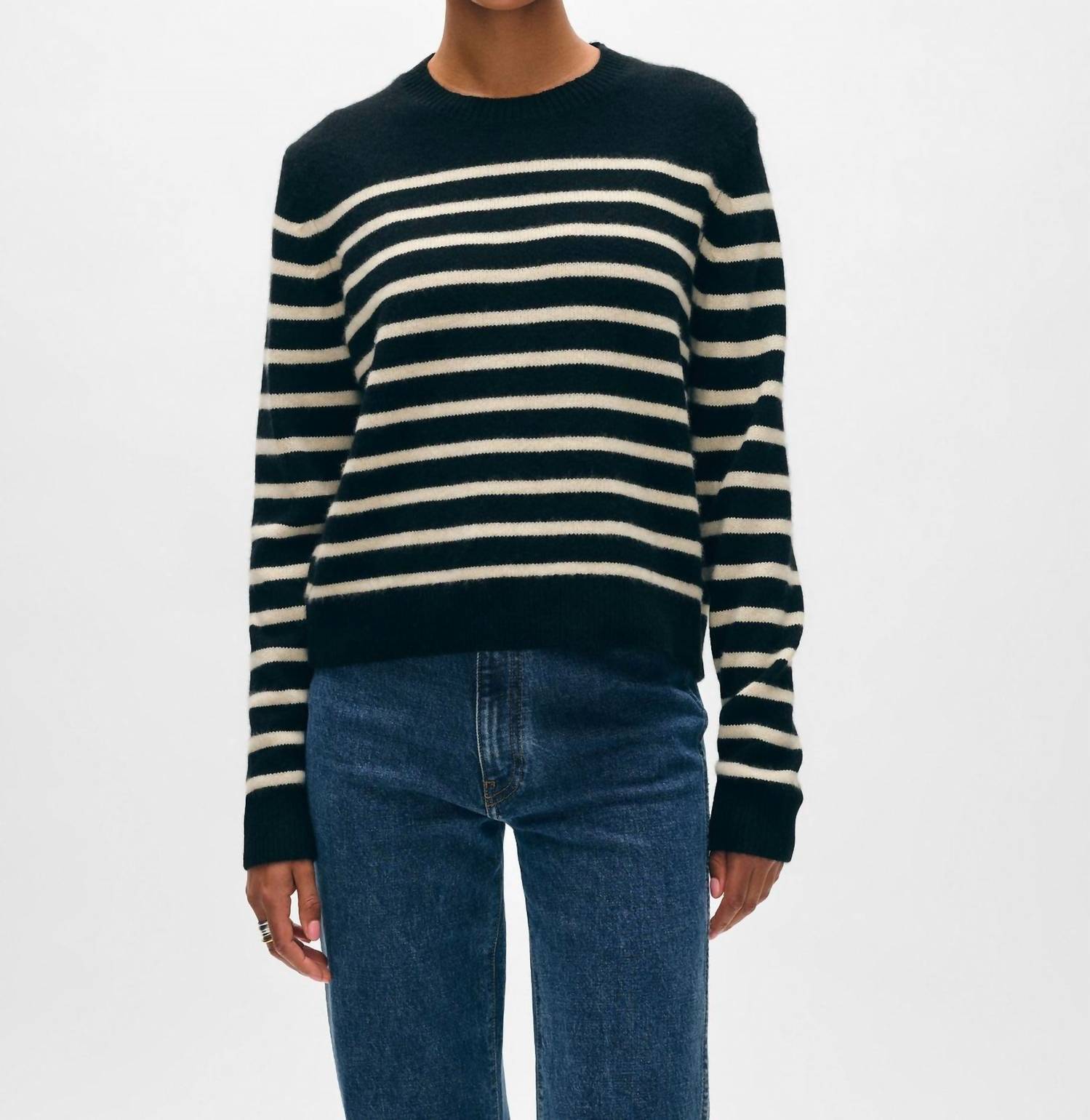 White + Warren - Women's Cashmere Striped Crew Top