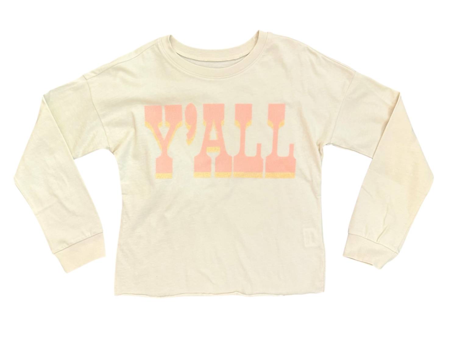 Tiny Whales - Girl's Oversized Long Sleeve Y’all Tee
