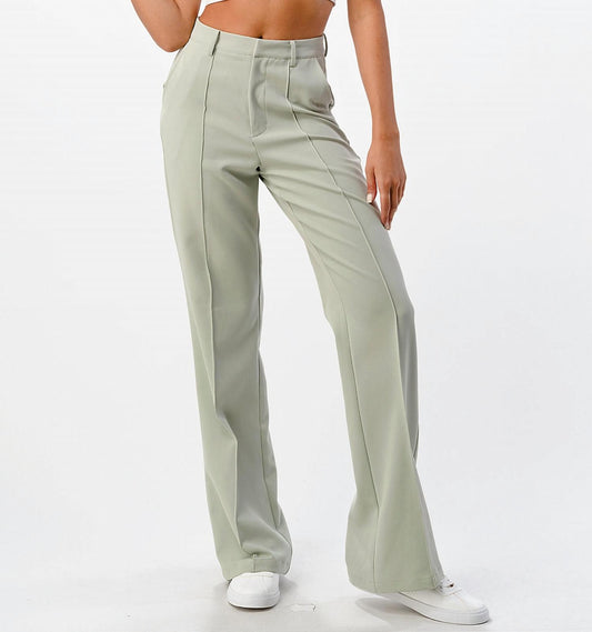 FRONT SEAM WIDE LEG PANTS