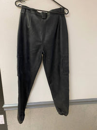 Kancan - Faux Leather Cargo Jogger Pants