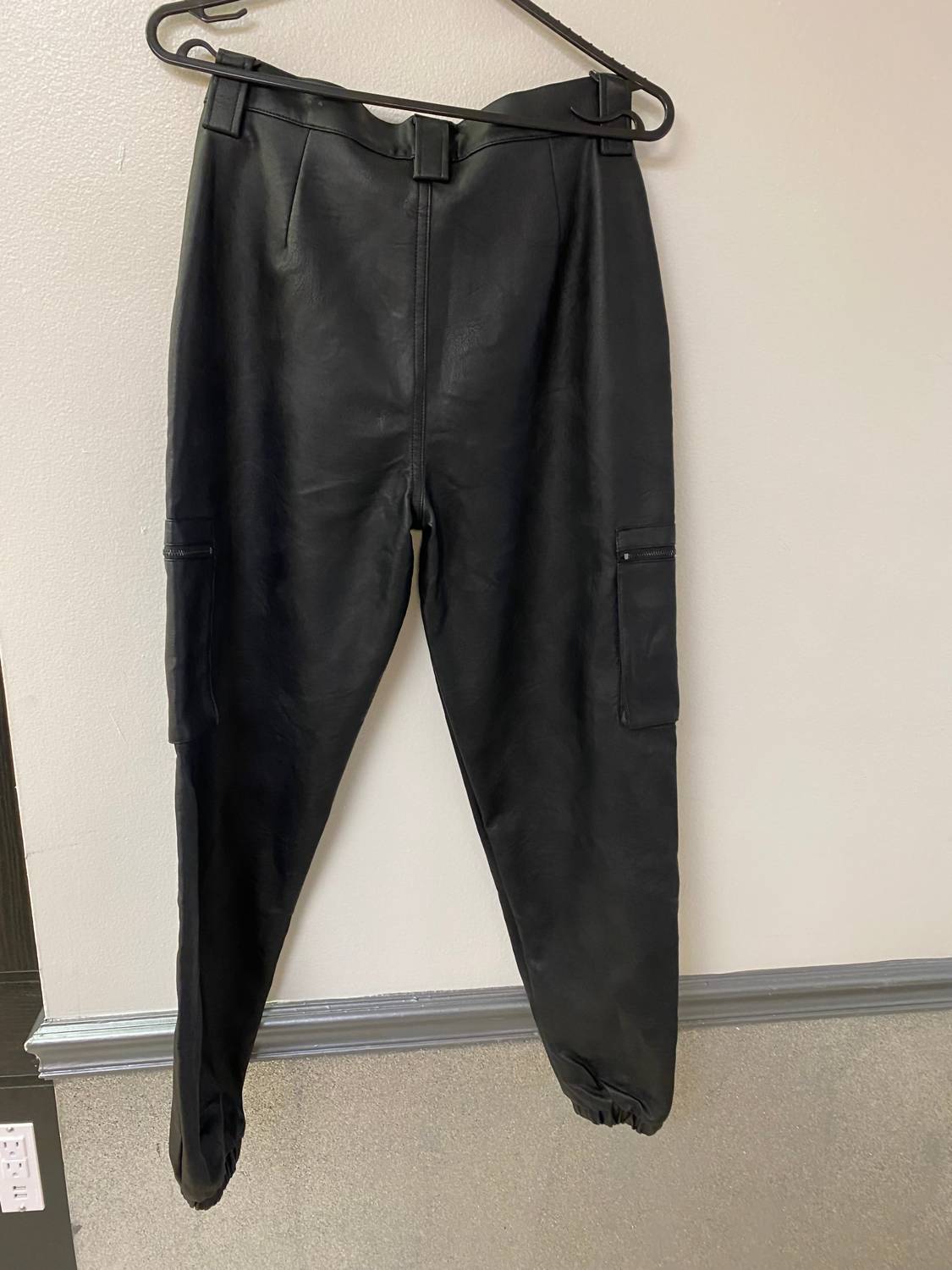 Kancan - Faux Leather Cargo Jogger Pants
