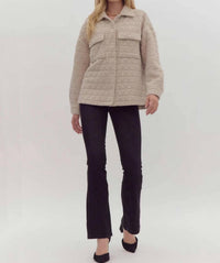 Entro - Women's Long Sleeves Quilted Shacket