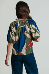 LAROQUE Henley Top in watch hill - women's t-shirt - detail view