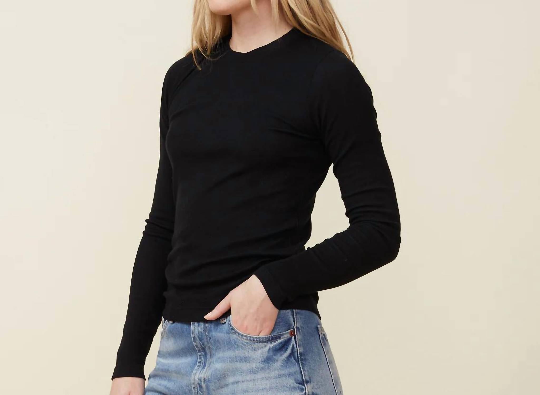 Monrow - Supimafine Rib Long Sleeve Crew