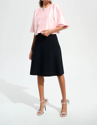 Joseph Ribkoff Viscose Sweater Knit A Line Skirt in black - women's skirt