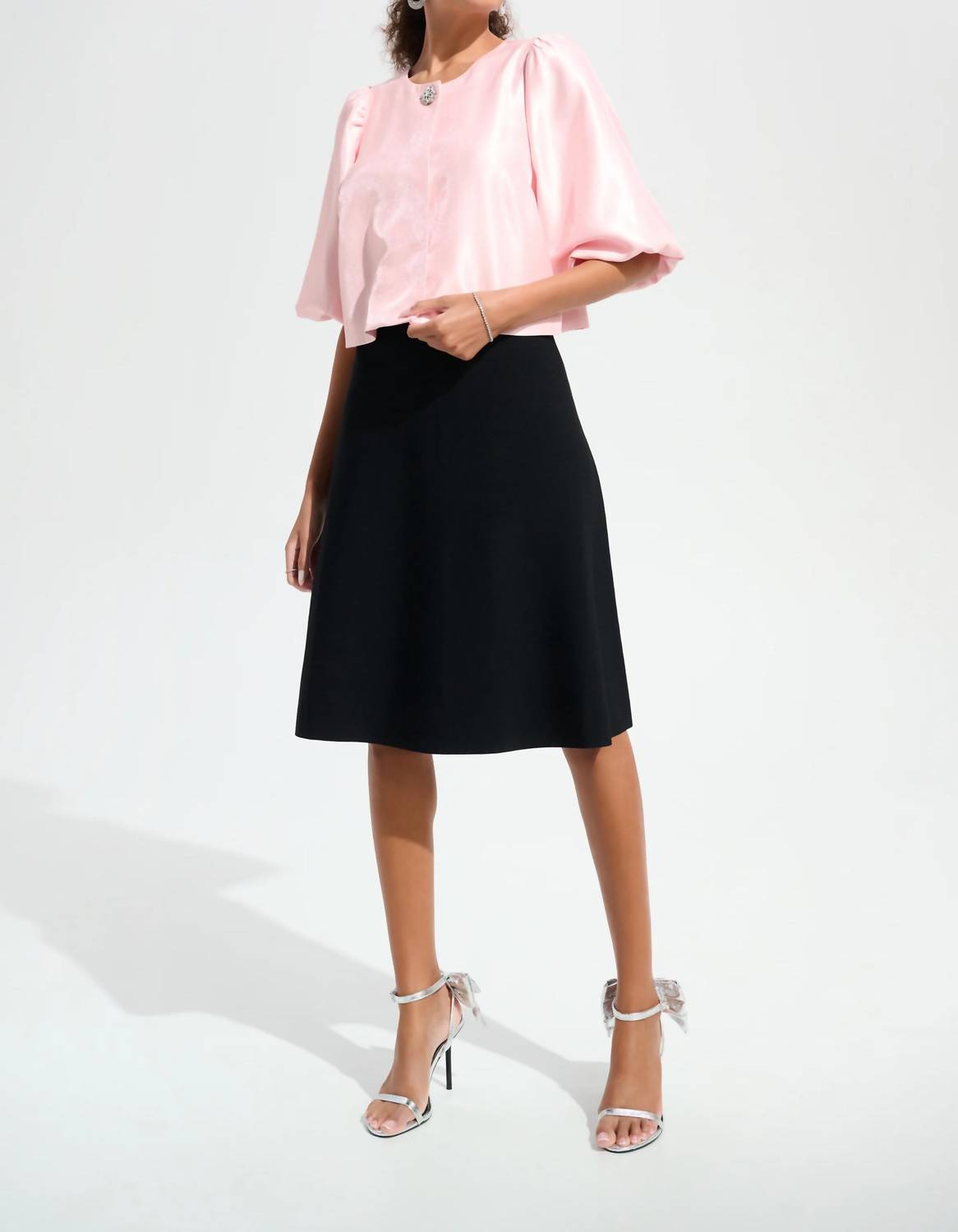 Joseph Ribkoff Viscose Sweater Knit A Line Skirt in black - women's skirt