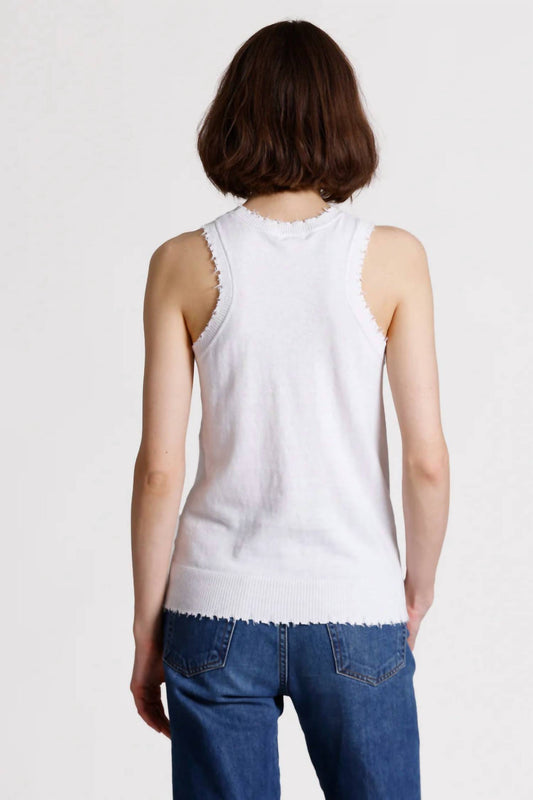 Minnie Rose - Cotton Cashmere Frayed Tank