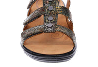 revere Women's Toledo Backstrap Sandal in peacock python - women's sandal - view 5
