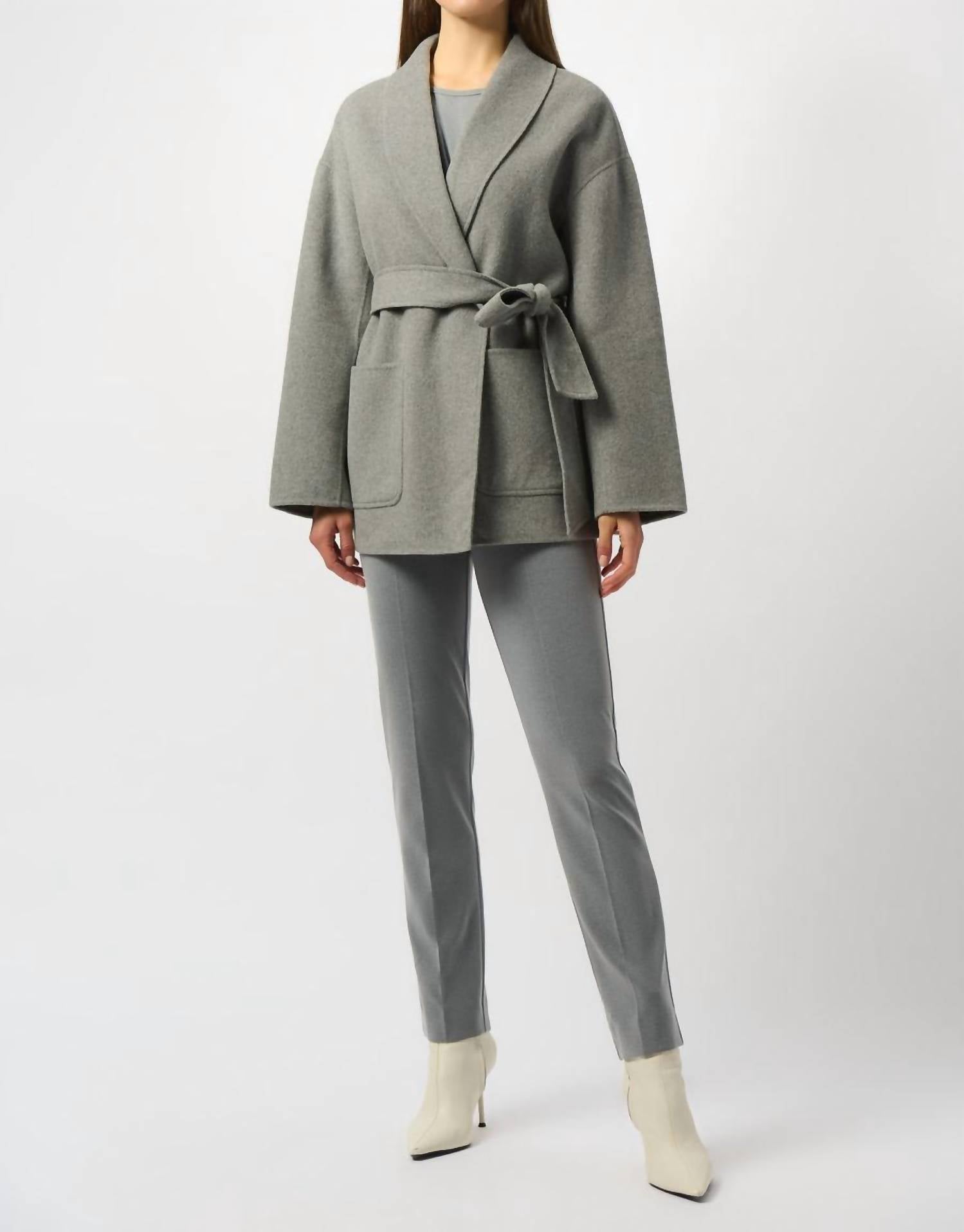 Joseph Ribkoff - Belted Shawl Collared Coat