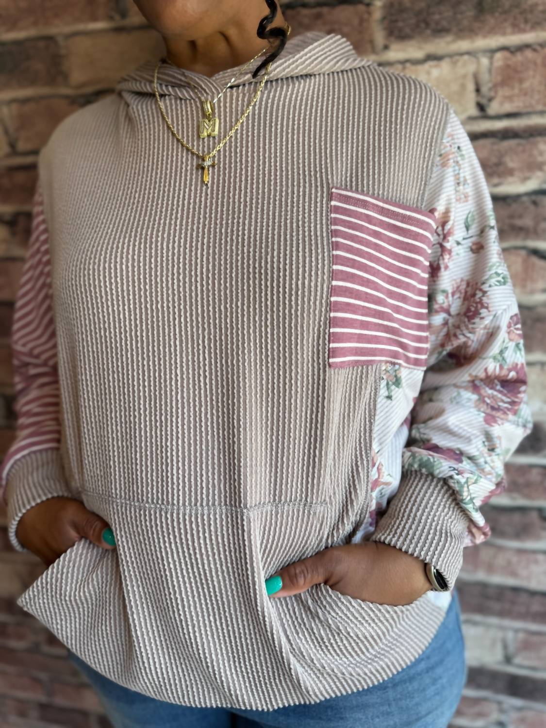 Haptics - Striped Hooded Pullover