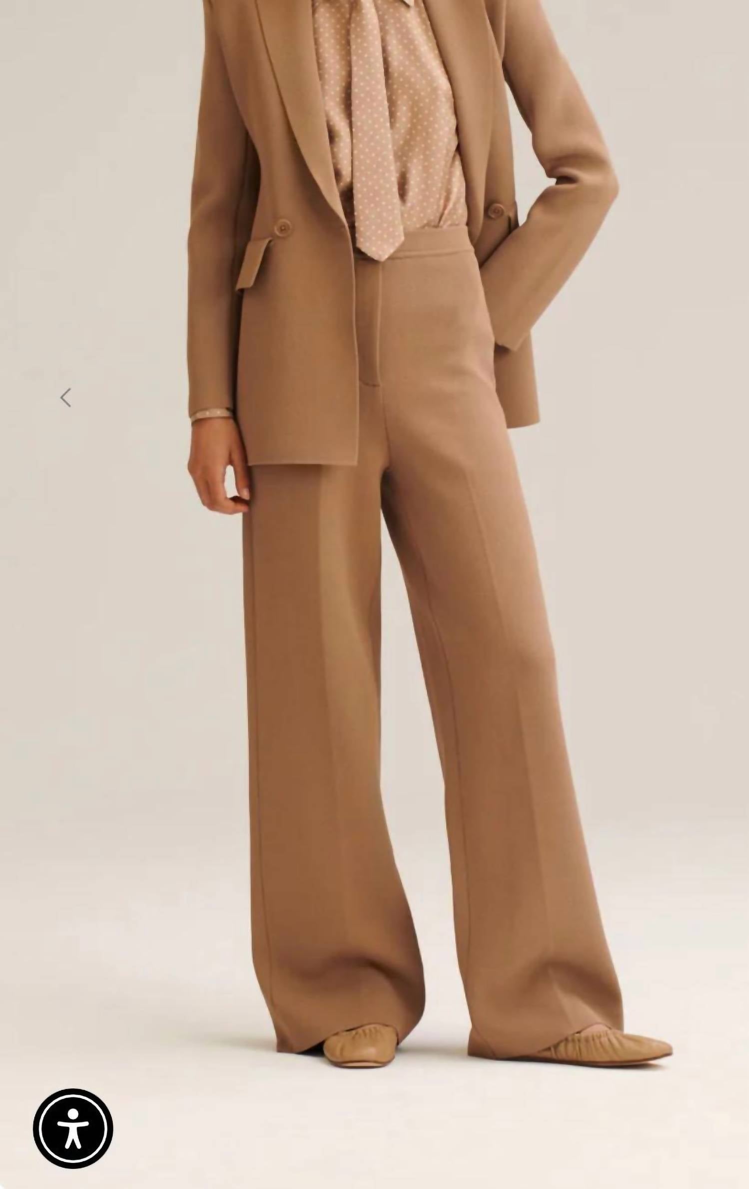 Scanlan Theodore Crepe Knit Trousers in camel - women's pants