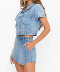Show Me Your Mumu Monroe Top in stratosphere - women's shirt - detail view