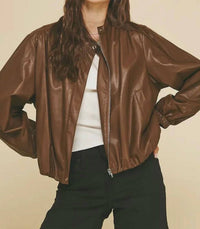 Pinch - Silvia Faux Leather Bomber Jacket