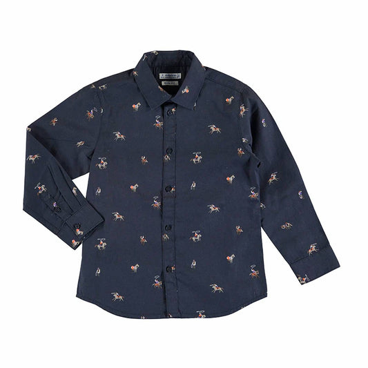 Mayoral - Boy's Horse Print Long Sleeve Shirt