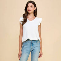 Les Amis - Scarlet Statement Ruffle Top