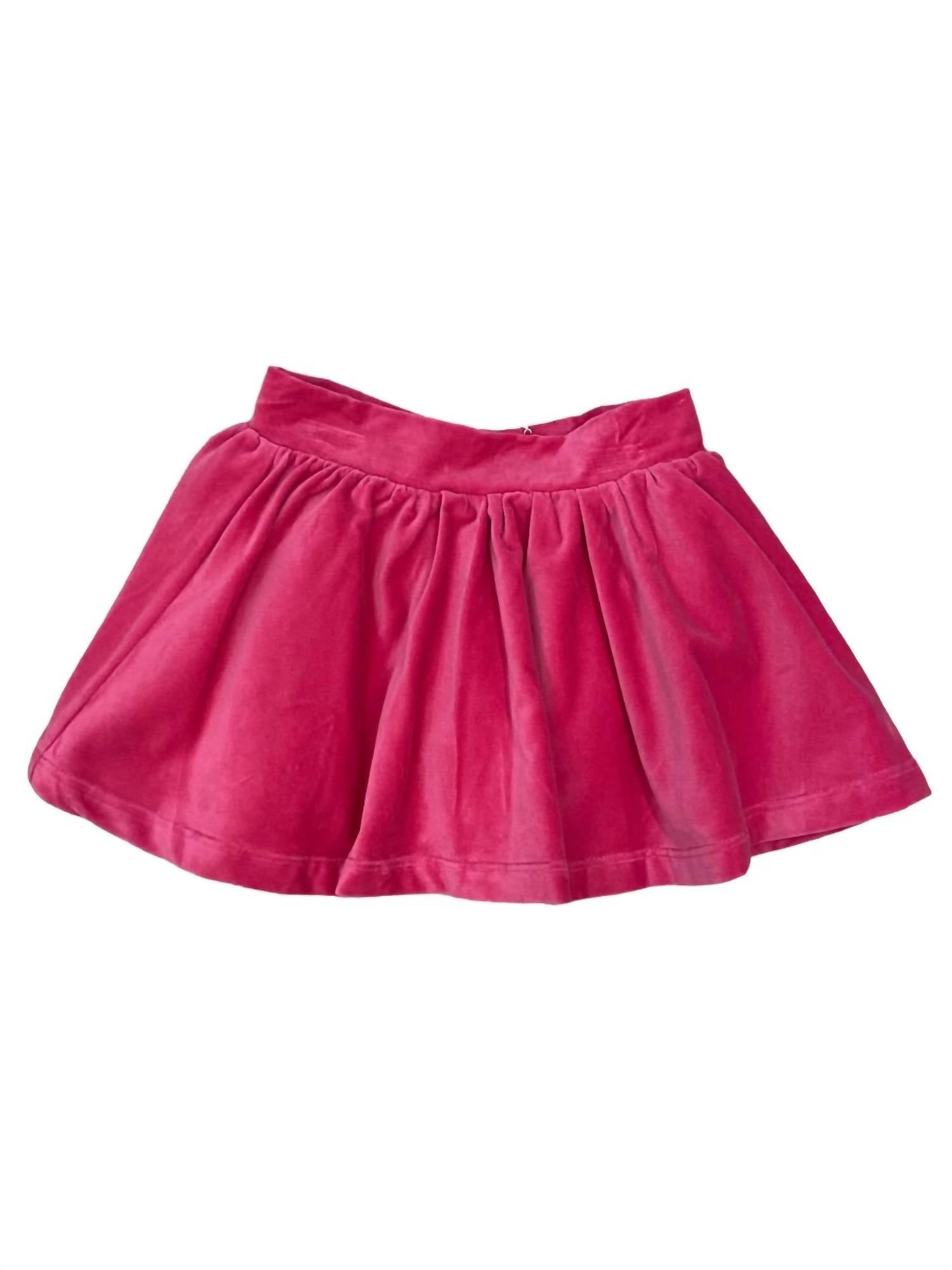 Lulu Bebe Girl's Sofie Skirt in pink velvet - kids' skirt