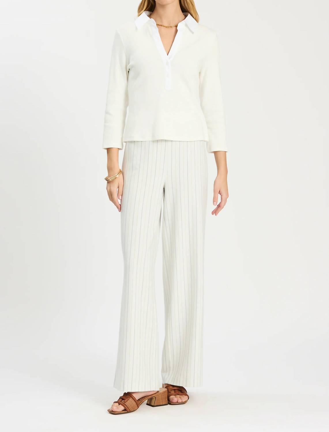 Tyler Boe - Poppy Ribbed Collar Top