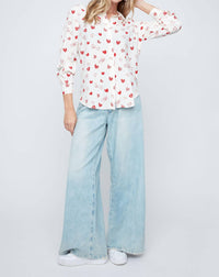 Renuar Love Is In The Air Blouse in the air blouse in scarlet combo - women's blouse - view 4