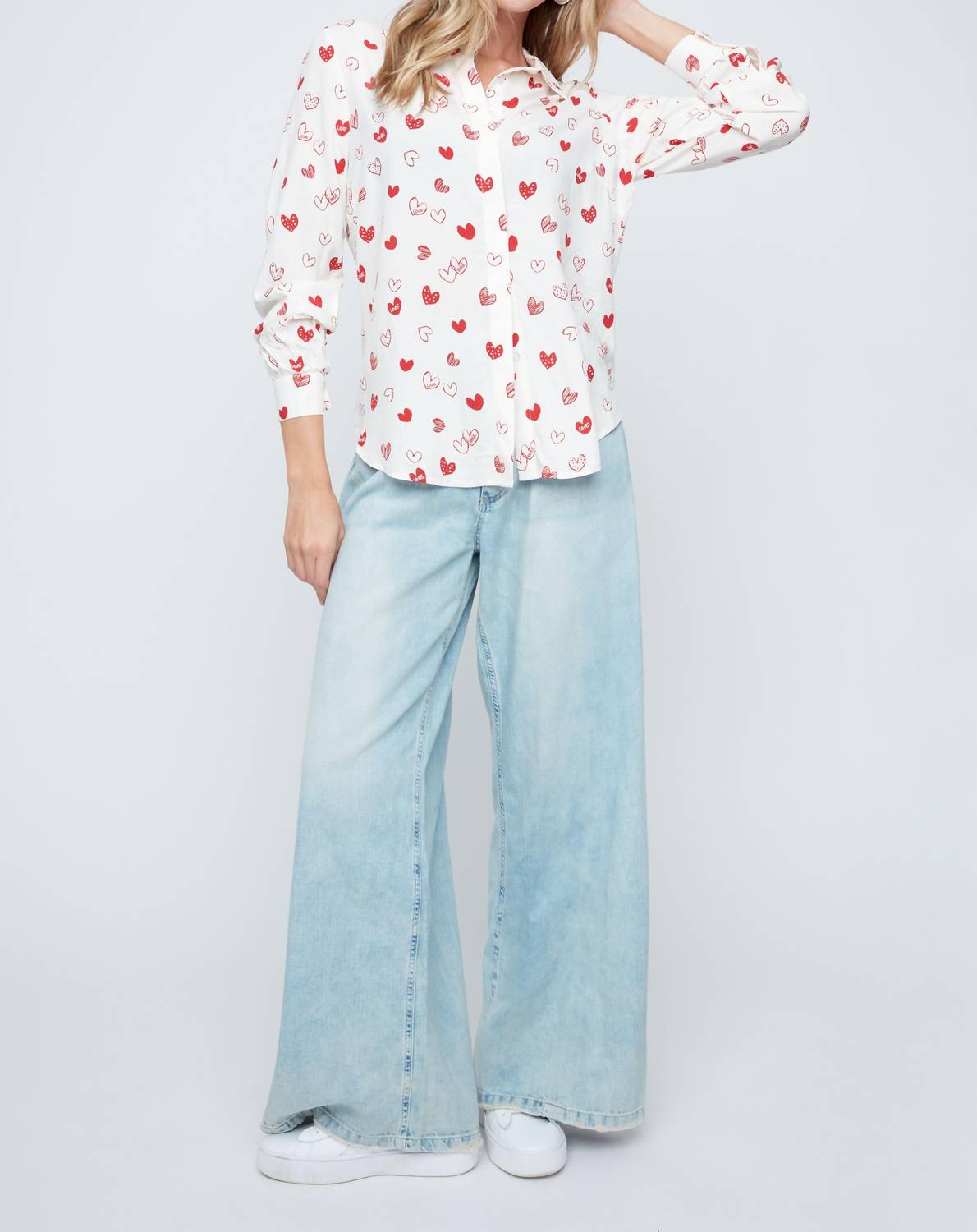 Renuar Love Is In The Air Blouse in the air blouse in scarlet combo - women's blouse - view 4