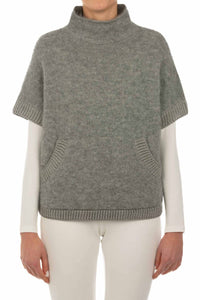 LE TRICOT PERUGIA Lupetto Mock Neck Sweater in grigio silver - women's sweater