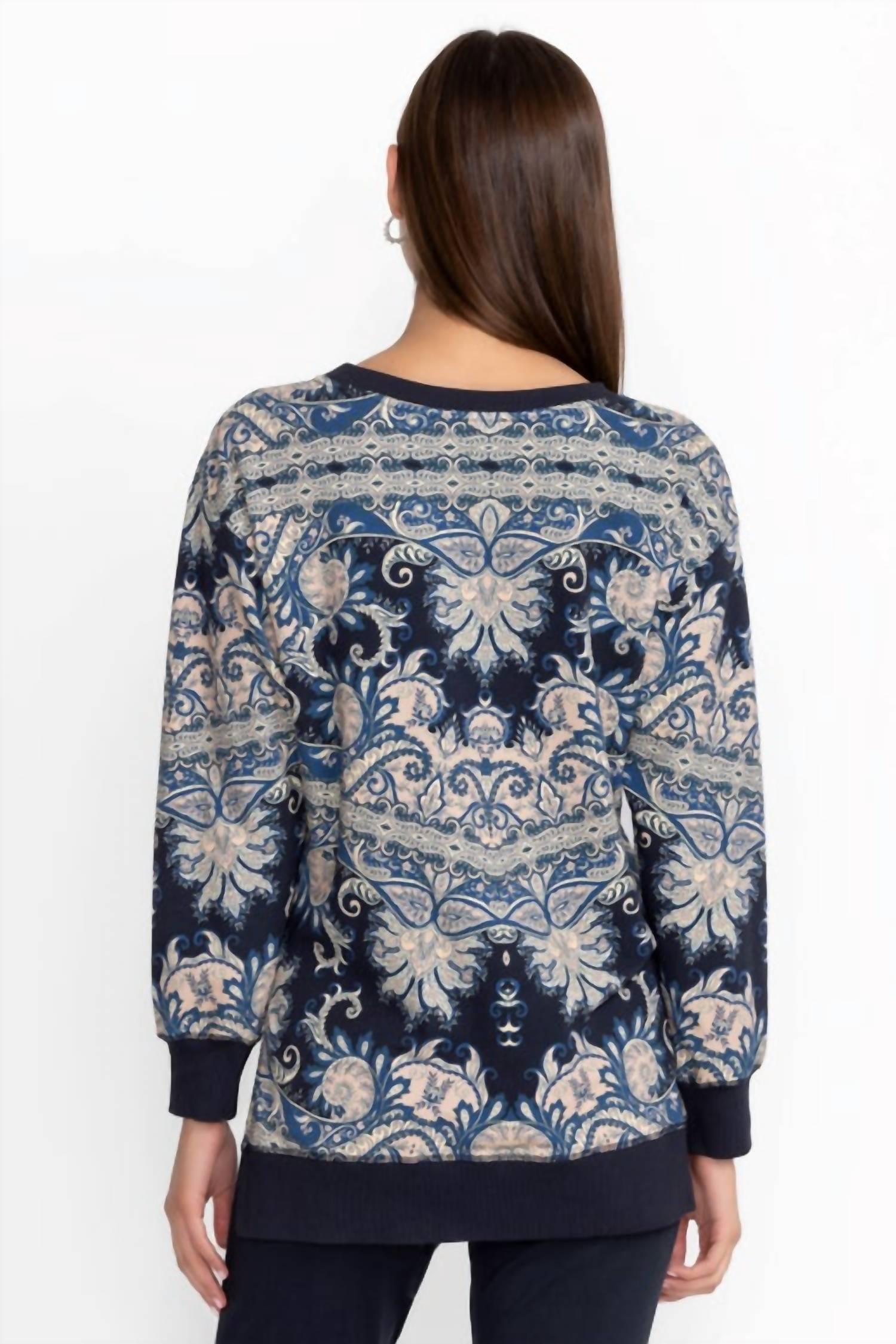 Johnny Was - HIGH LOW CREW NECK SWEATSHIRT