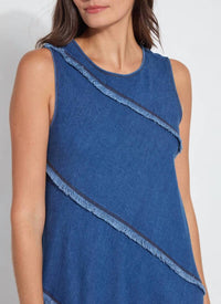 Lysse Mirabella Fringed Midi Denim Dress in mid wash - women's dress - view 5