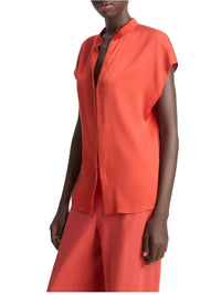 Vince - Cap Sleeve Blouse With Contrast