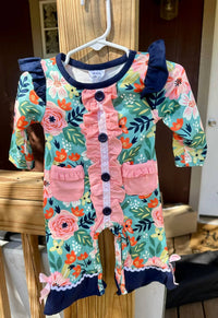 Okie + Lou - Girls Floral Dreams Romper