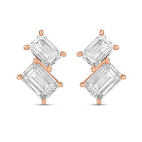 Diana M Jewels - Women's Emerald Lab-Grown Diamond Stud Earrings (7.00 Ct) - Elegant