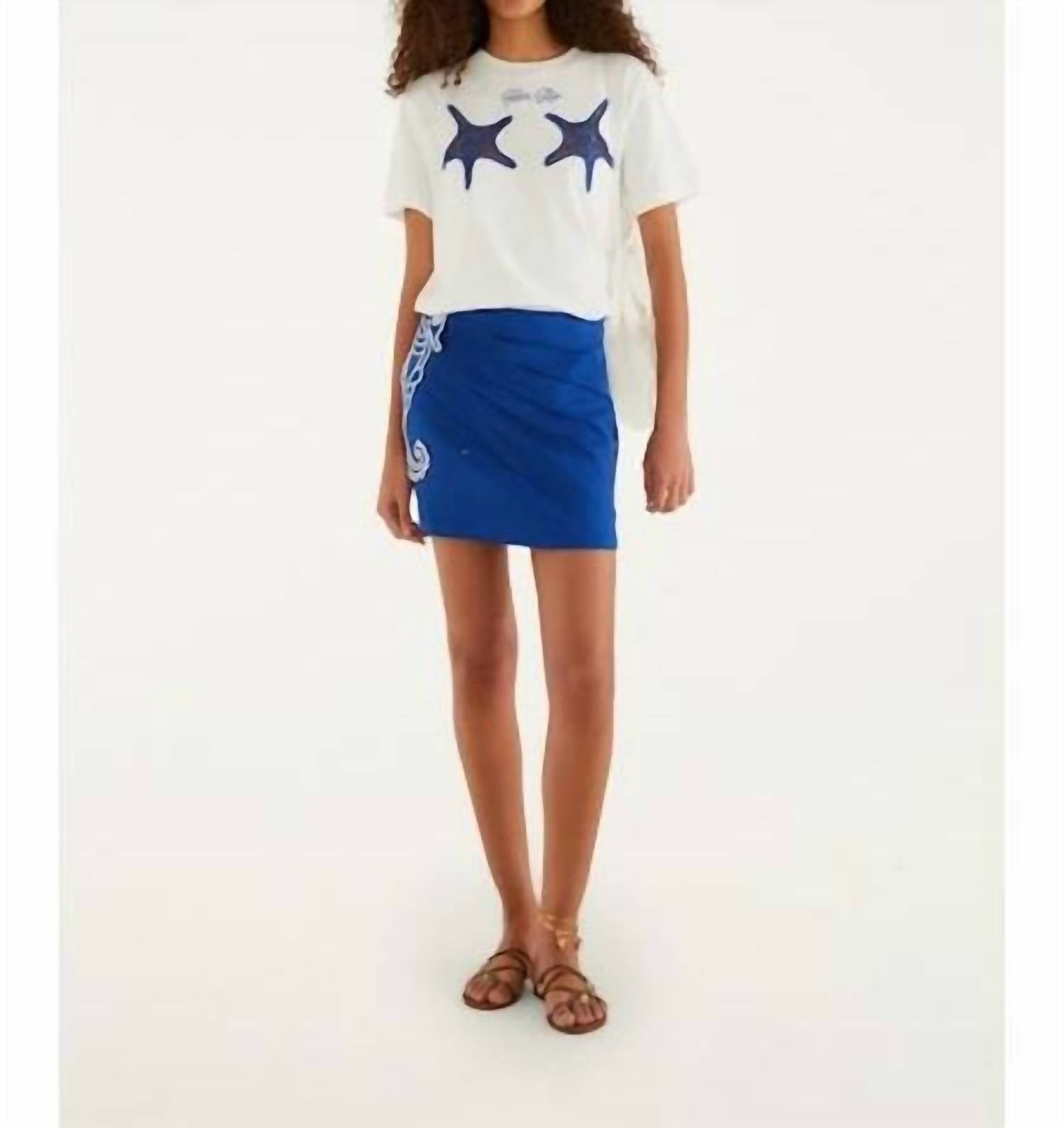 Farm Rio - Seahorse Embroidery Mini Skirt