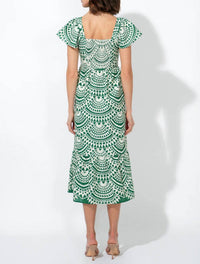 Adelyn Rae - Maja Cotton Crochet Flutter Sleeve Midi Dress