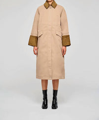 Oofwear - Corduroy Collar And Front Pockets Long Jacket