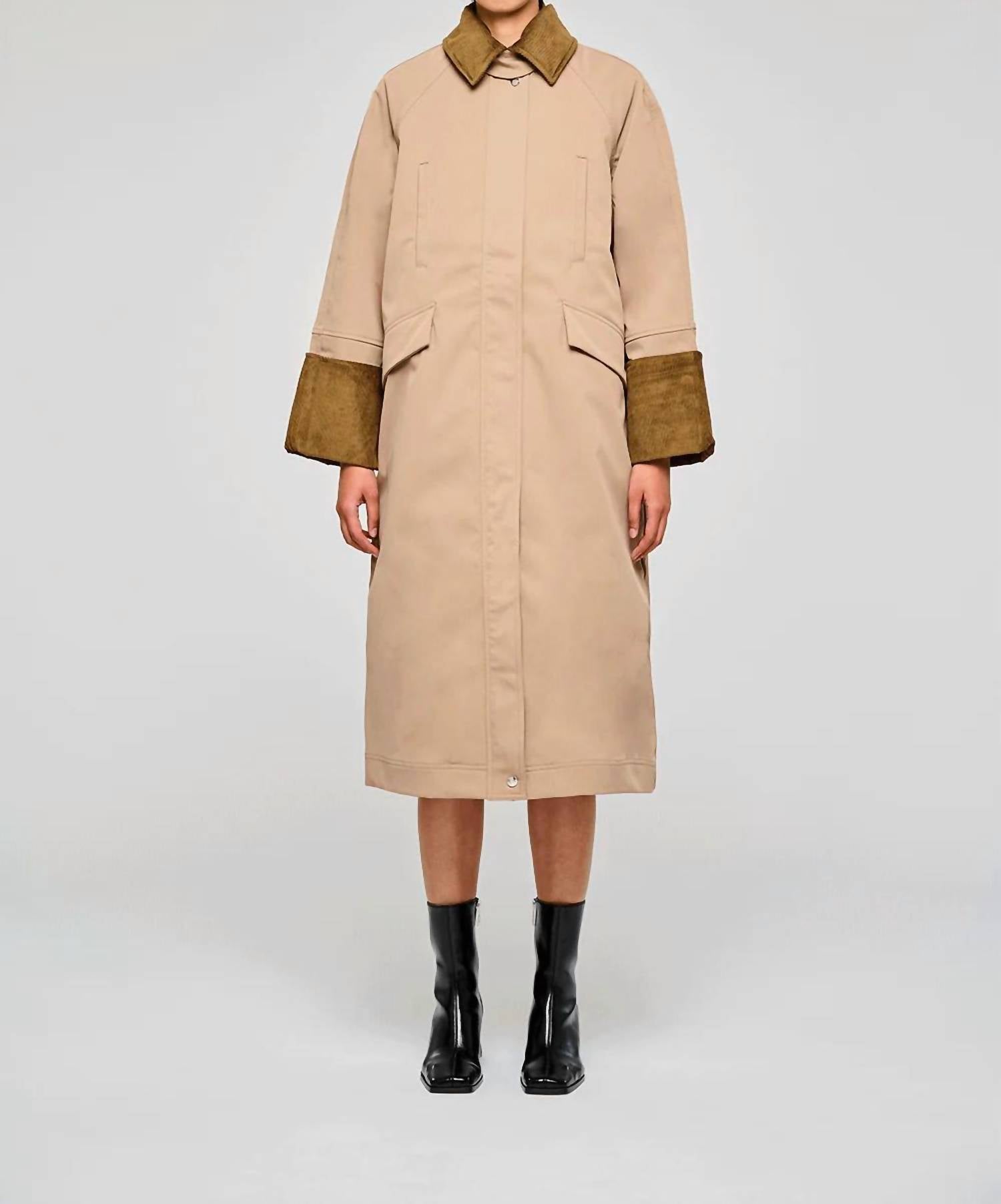 Oofwear - Corduroy Collar And Front Pockets Long Jacket