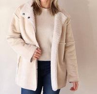 Dylan Amber Snap-front Coat in natural - women's jacket