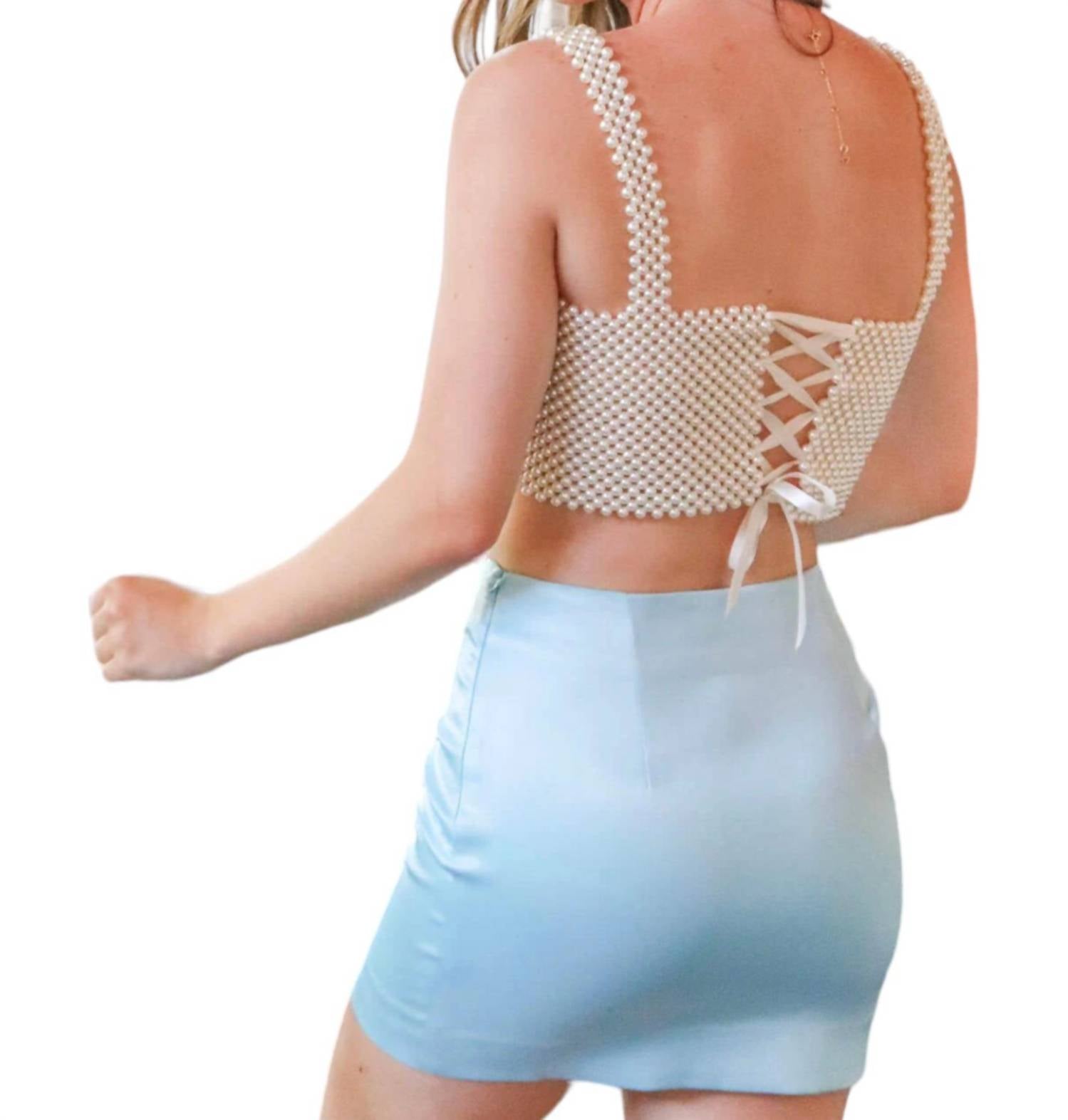 Idem Ditto - Crossback Beaded Crop Top