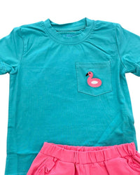 Itzy Ritzy - Girl's Flamingo Short Set