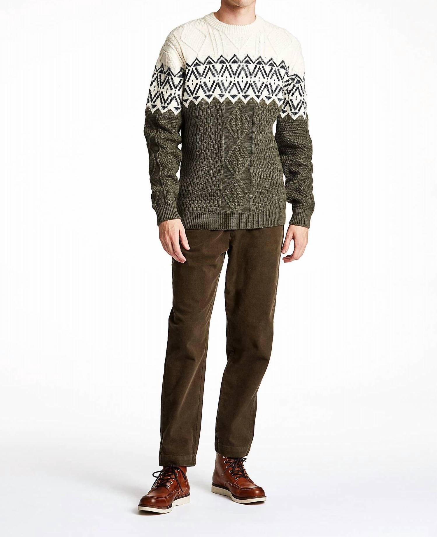 Lindbergh - Two Color Yolk Cable Knit Sweater