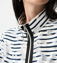 Joseph Ribkoff - Organza Stripe Zip Up Jacket