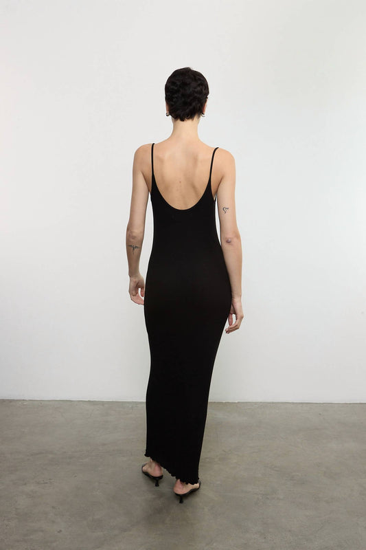 Enza Costa - SILK RIB LETTUCE EDGE DRESS