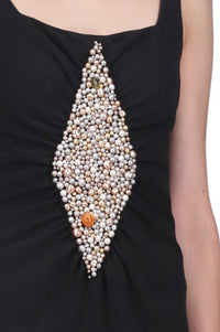 Marina Moscone - Sleeveless Square Neckline Maxi Dress