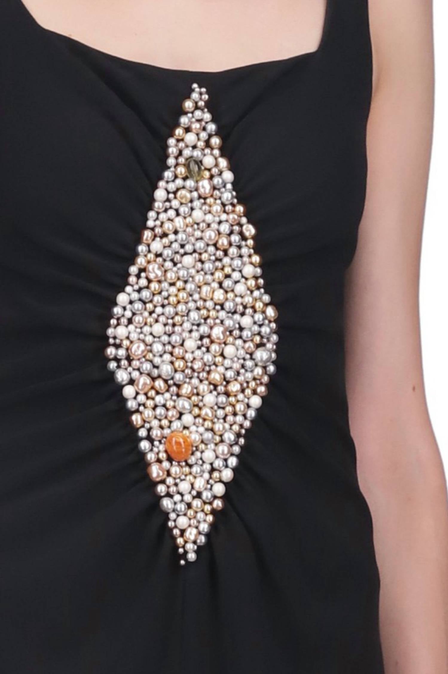 Marina Moscone - Sleeveless Square Neckline Maxi Dress