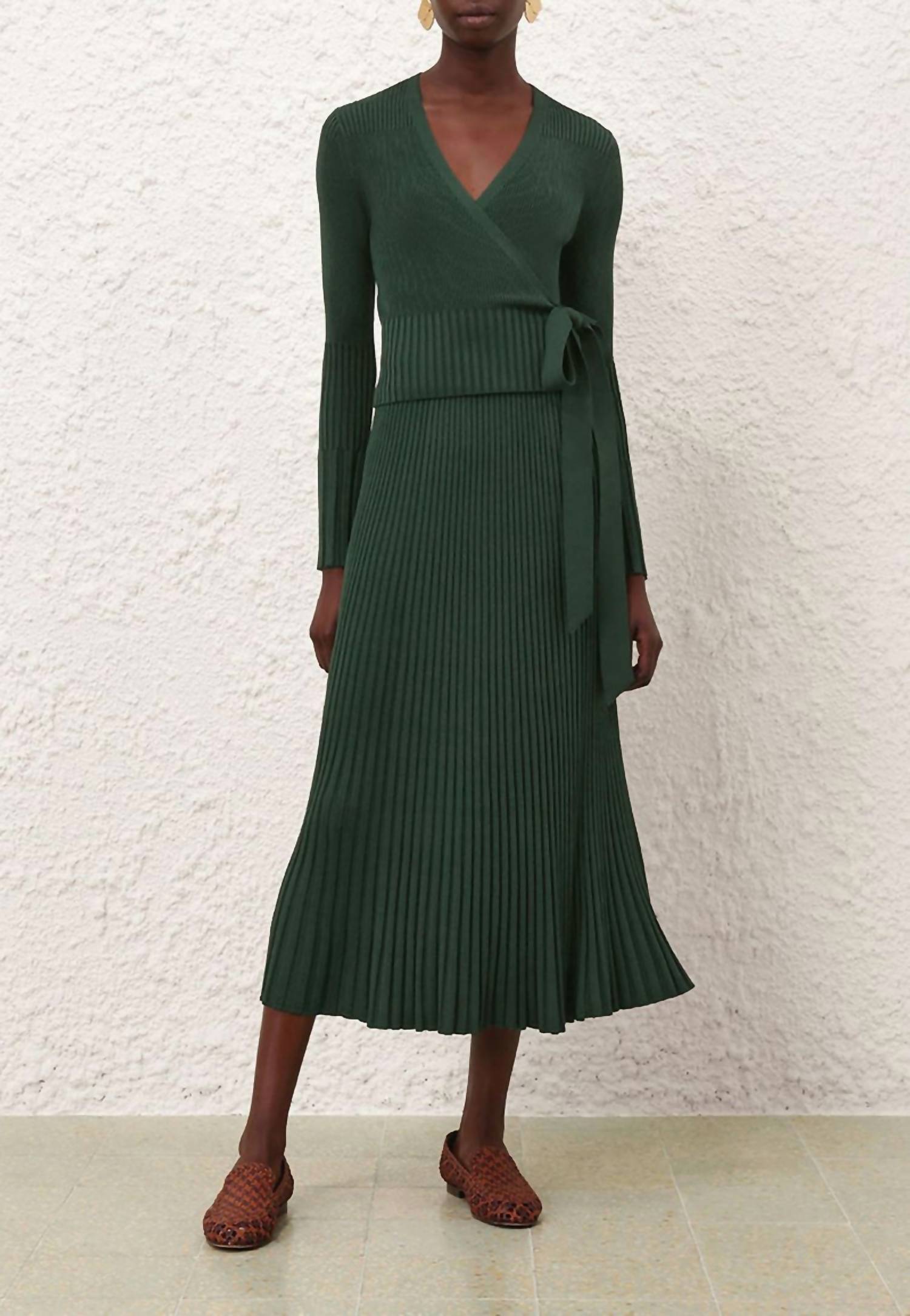 Zimmermann - Pleated Rib Midi Skirt
