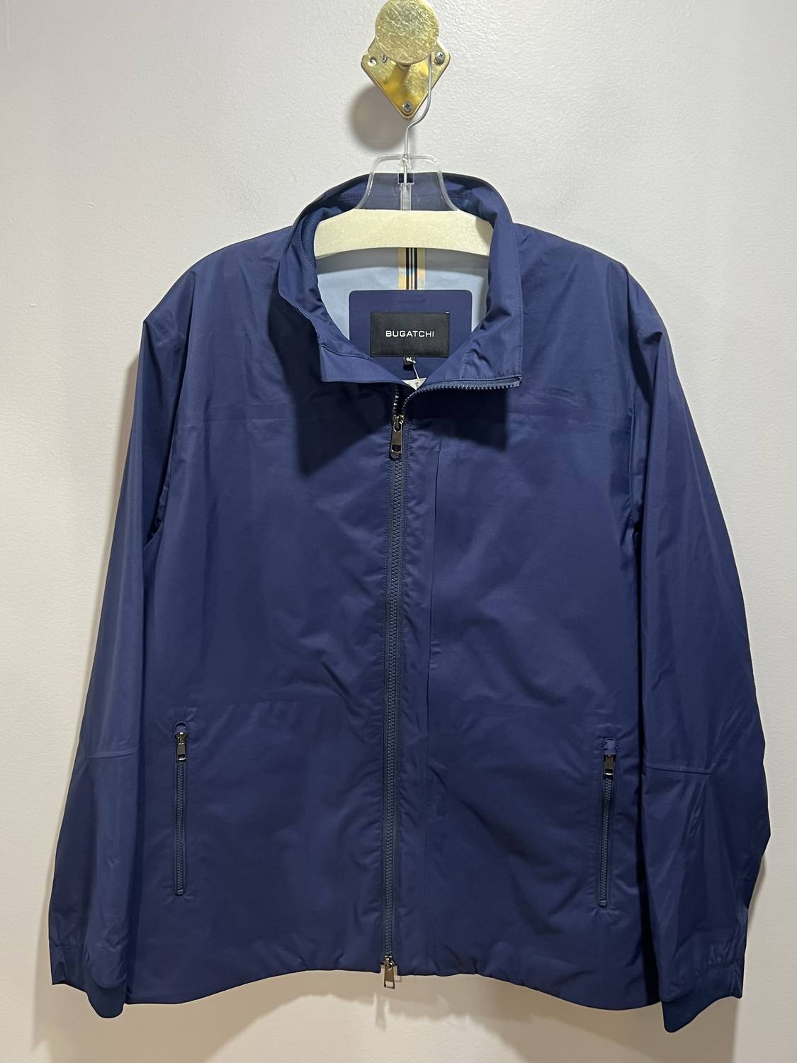Bugatchi Uomo Water Resistant Bomber Jacket in navy - men's jacket - view 4