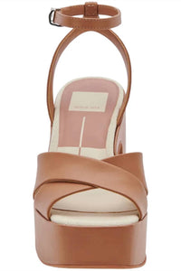 Dolce Vita Women's Wessi Strap Platform Sandals in caramel - women's shoe - detail view
