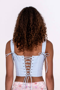 Tic Toc - Tie Strap Poplin Corset Top