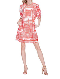 Joy Joy - Ruffles Short Sleeve Trim Mini Dress