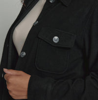 7Diamonds Generation Textured Soft Knit Shacket in black - women's jacket - view 4
