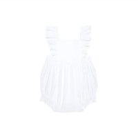 Posh Peanut - Girls Eyelet Ruffled Bubble Romper